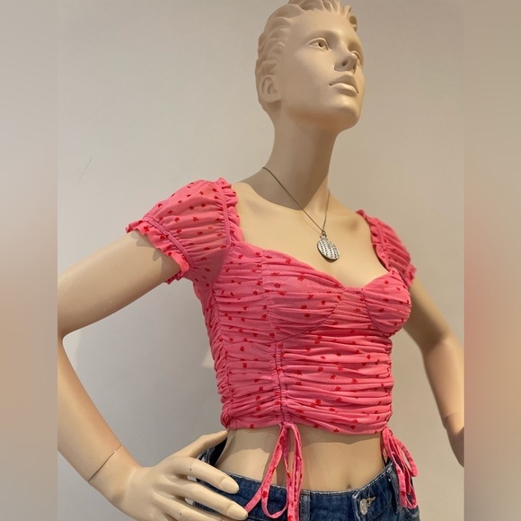 TIGER MIST Crop Top Size Ruched Pink Xs Like new - Picture 6 of 11